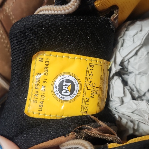 CATERPILLAR Men's Brown Leather Composite Toe Work Shoes Sneakers Low-Top Boots - Picture 6 of 17